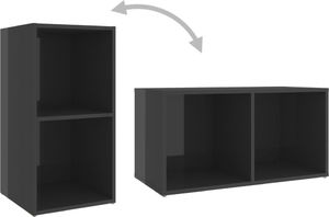 vidaXL Szafki TV, 2 szt., szare, wysoki połysk, 72x35x36,5 cm, płyta 8