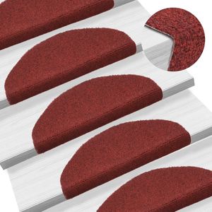 vidaXL Samoprzylepne nakładki na schody, 10 szt., czerwone, 65x21x4 cm 1