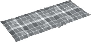 vidaXL Poduszki na krzesła ogrodowe, 6 szt., szara krata, 120x50x4 cm 4