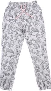 Pepco Damskie, szare, długie spodnie od piżamy z roślinnym wzorem XL 1