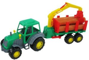 Polesie Traktor z naczepą z drewnem w siatce - 35370 1
