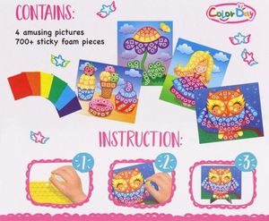 NoboKids Kreatywna Wyklejanka Piankowa Mozaika Sowa Kwiatek 10