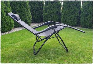 Leżak Ogrodowy Grawitacyjny Fotel Plażowy Poduszka 11