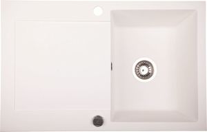 Zlewozmywak Brenor  granitowy, biały,  kuchenny Alkor BB, 78cm x 50cm 1