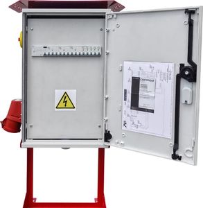 Doktorvolt Rozdzielnica budowlana na stojaku OS-S/FI 2x32A 1x16A 8x230V gniazda Mennekes zabezpieczenia SIEMENS Doktorvolt 6894 9
