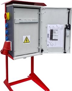 Doktorvolt Rozdzielnica budowlana na stojaku OS-S/FI 2x32A 1x16A 8x230V gniazda Mennekes zabezpieczenia SIEMENS Doktorvolt 6894 10
