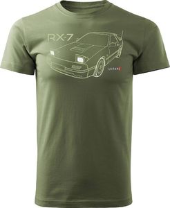 Topslang Koszulka z samochodem MAZDA RX-7 RX 7 męska khaki REGULAR S 1