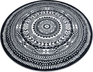 Dywany Łuszczów Dywan FUN Napkin serweta koło - czarny, koło 100 cm 1
