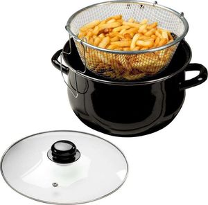 NAVA Garnek emaliowany z sitkiem do smażenia frytek w głębokim tłuszczu, 24 cm, 5L 1
