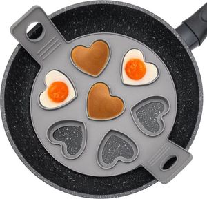 Orion Forma silikonowa na patelnię, do jajek sadzonych, na jajka, naleśniki, pancake, placki, SERCA, 7 sztuk 1