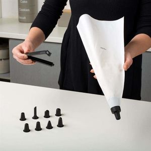 NAVA Rękaw, worek cukierniczy SILIKONOWY, + 9x, końcówki do dekoracji, tylki 4