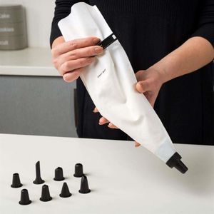 NAVA Rękaw, worek cukierniczy SILIKONOWY, + 9x, końcówki do dekoracji, tylki 5