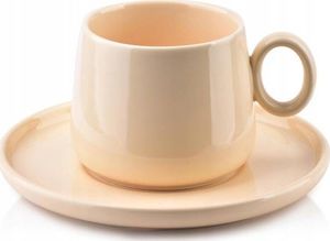 Filiżanka ze Spodkiem Affek Design Porcelanowa Beżowa na Kawę 270 ml 1