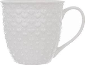Orion Duży kubek ceramiczny, SERCA, z uchem, do kawy, herbaty, 580 ml, BIAŁY 1