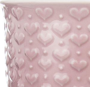 Orion Duży kubek ceramiczny, serca, z uchem, do kawy, herbaty, 580 ml, różowy 3