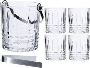 ATMÓS FERA Szklanki do whisky, + wiaderko do lodu, + szczypce, zestaw, komplet, 5 el. 1