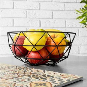 Vilde Koszyk GEOMETRYCZNY metalowy na owoce, warzywa, CZARNY, kosz, patera, miska 4