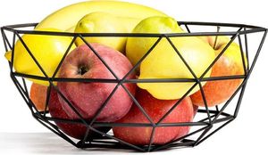 Vilde Koszyk GEOMETRYCZNY metalowy na owoce, warzywa, CZARNY, kosz, patera, miska 7