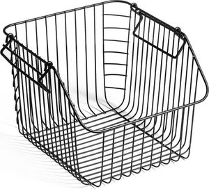 Vilde Koszyk na owoce i warzywa, metalowy, czarny, piętrowy, do piętrowania 29x27x21 cm 7