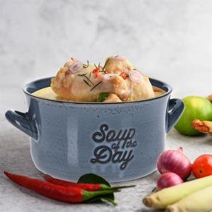 Siaki Collection Miska na zupę, BULIONÓWKA do zupy, ceramiczna, 650 ml, NIEBIESKA 2