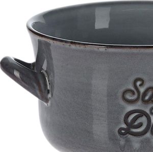 Siaki Collection Miska na zupę, BULIONÓWKA do zupy, ceramiczna, 650 ml, SZARA 3