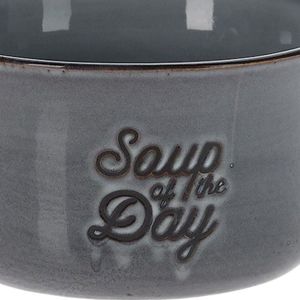 Siaki Collection Miska na zupę, BULIONÓWKA do zupy, ceramiczna, 650 ml, SZARA 4
