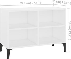 vidaXL Szafka TV z metalowymi nóżkami, biała, 69,5x30x50 cm 6
