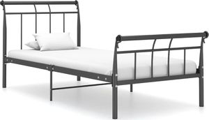 vidaXL Rama łóżka, czarna, metalowa, 90 x 200 cm 1