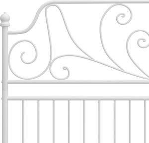 vidaXL Rama łóżka, biała, metal i sklejka, 140 x 200 cm 5