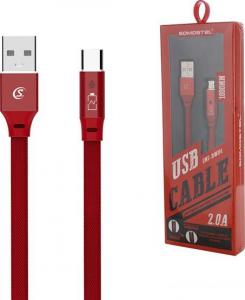 Kabel USB Somostel USB-A - 1 m Czerwony (SMS-BW04 R) 1
