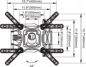 Zatekos MOCNY UCHWYT DO TELEWIZORA WIESZAK TV 32-55' 6