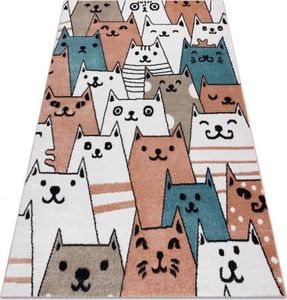 Dywany Łuszczów Dywan FUN Gatti dla dzieci, koty, kotki różowy, 80x150 cm 1