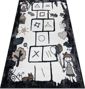 Dywany Łuszczów Dywan FUN Hop dla dzieci, Klasy, zwierzęta czarny, 140x190 cm 1