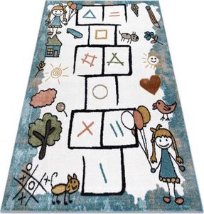 Dywany Łuszczów Dywan FUN Hop dla dzieci, Klasy, zwierzęta niebieski, 120x170 cm 1