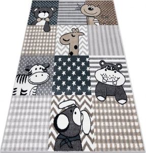 Dywany Łuszczów Dywan FUN Pets dla dzieci, zwierzęta szary, 80x150 cm 1