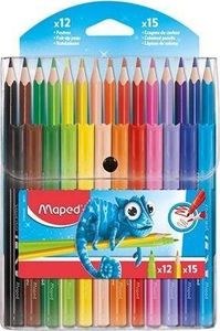 Maped Zestaw Pulse kredki 15 kol + flamastry 12 kol 1