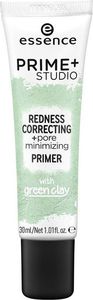 Essence Essence Prime+ Studio Redness Correcting +pore minimizing Primer baza korygująca z zieloną glinką 30ml 1