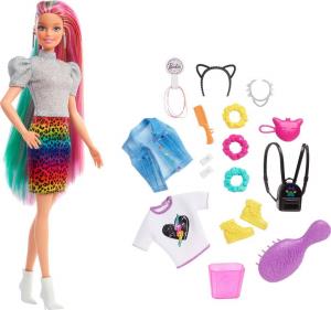 Lalka Barbie Barbie - Kolorowe włosy, panterka (GRN81) 6