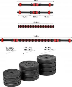 Fit4Med ‎Hantle FIT-155 bitumiczne 2 x 10 kg 12