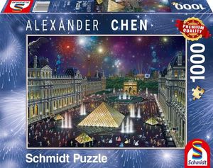 Schmidt Spiele Puzzle PQ 1000 Fajerwerki nad Luwrem G3 1