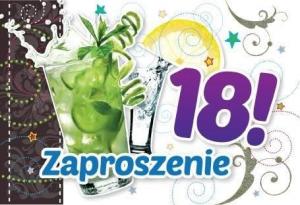 KUKARTKA Zaproszenie ZZ-039 Urodziny 18 drinki (5 szt.) 1