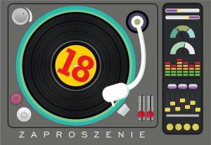 KUKARTKA Zaproszenie ZZ-055 Urodziny 18 DJ (5 szt.) 1