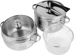 Gorgel Zestaw szybkowar 3,5 L + 5 L + koszyk garnki ciśnieniowe Flambe 4