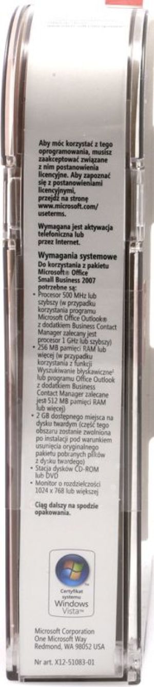 Microsoft Office 2007 Small Business Edition PL BOX (uaktualnienie) 4