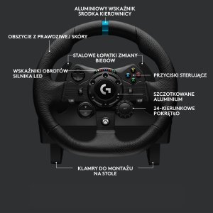 Kierownica Logitech G923 Xbox Series X|S/Xbox One/PC (941-000158) + Shifter G29, G920 Driving Force (941-000130) 6