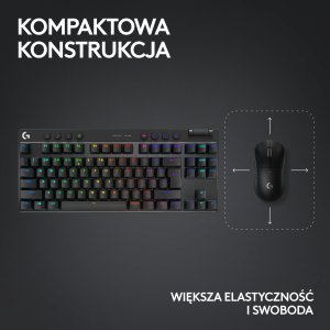 Klawiatura Logitech PRO X TKL Lightspeed GX Brown (920-012136) + Mysz Logitech G PRO X SuperLight 2 (910-006630) 46