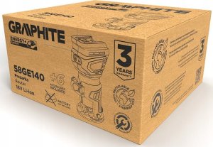 Frezarka Graphite Energy+ 18 V 58GE140 + akumulator 4 Ah z ładowarką 58GE132 8
