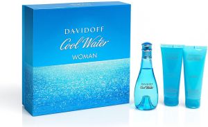 Davidoff Cool Water Woman Zestaw dla kobiet EDT 100ml + 75ml Balsam + 75ml Żel pod prysznic 1