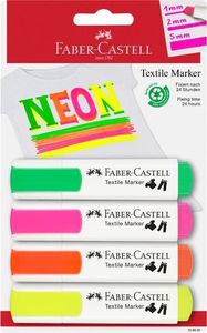 Faber-Castell Markery do tkanin 4 kolory neonowe FABER CASTELL 1