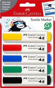 Faber-Castell Markery do tkanin zestaw podstawowy 5szt 1